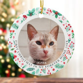 Pet's First Christmas 2 Foto Wasserfarben Streifen Keramik Ornament