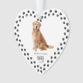 Pet's First Christmas Heart Paw Print Foto Ornament (Vorderseite)