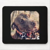 Pets Modern Simple Cool Nge Name And Photo  Mousepad (Vorne)