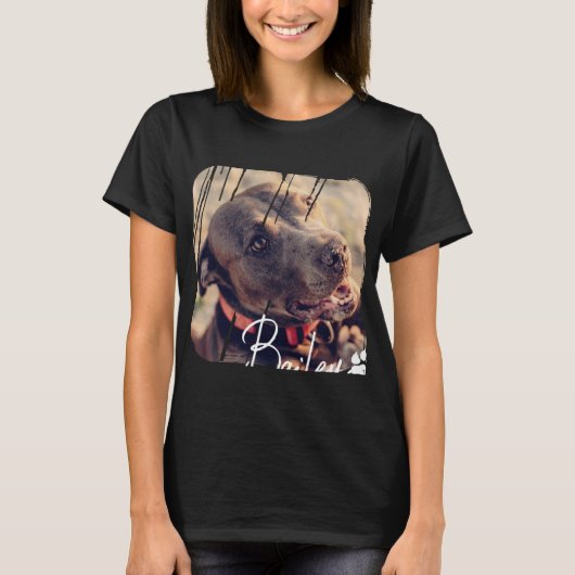 Pets Modern Simple Cool Nge Name And Photo T Shirt (Vorderseite)