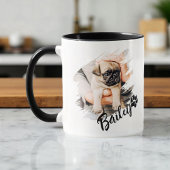 Pet's Modern Simple Cool Typography Name and Photo Tasse