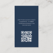 Pets Navy Blue Paw Prints QR Code Dog Walker Visitenkarte (Rückseite)