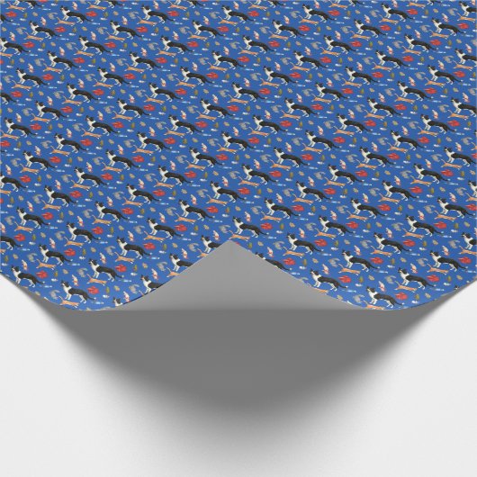Pets on Parade (on Blue) Geschenkpapier (Ecke)