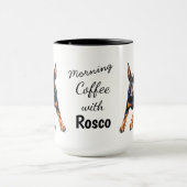 Pets Photo Doberman Coffee Black Personalize Tasse (Zentrum)