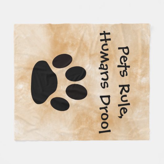 Pets Rule Fleece Blanket (Vorderseite (Horizontal))