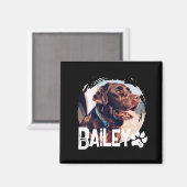 Pets Simple Modern Cool Nge Name And Photo Magnet (Vorderseite/Rückseite)