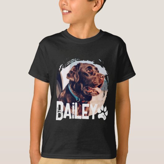 Pets Simple Modern Cool Nge Name And Photo T-Shirt (Vorderseite)