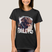 Pets Simple Modern Cool Nge Name And Photo T Shirt (Vorderseite)