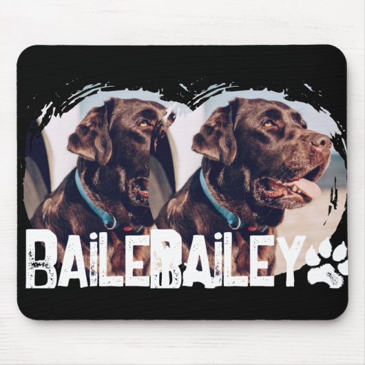 Pets Simple Modern Cool Nge Name And Photo T Shirt Mousepad (Vorne)