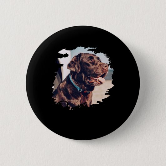 Pets Simple Modern Cool Tygraphy Name And Photo Button (Vorderseite)