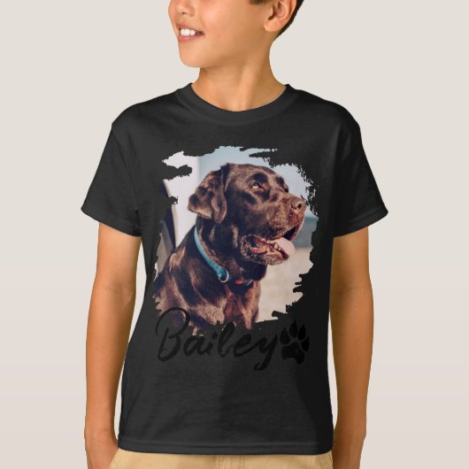 Pets Simple Modern Cool Tygraphy Name And Photo T T-Shirt (Vorderseite)