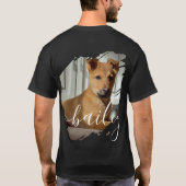Pet's Simple Modern Cool Typography Name and Photo T-Shirt (Rückseite)