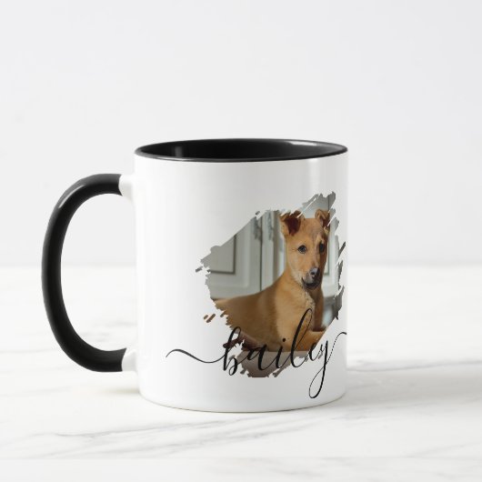 Pet's Simple Modern Cool Typography Name and Photo Tasse (Links)