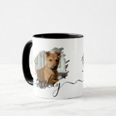Pet's Simple Modern Cool Typography Name and Photo Tasse (Vorderseite Links)