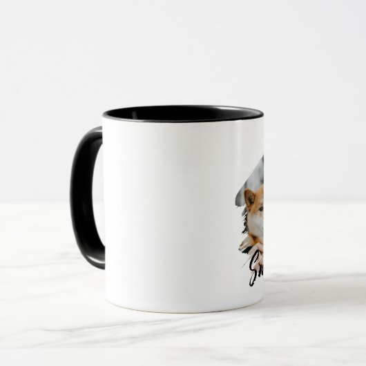 Pet's Simple Modern Cool Typography Name and Photo Tasse (Vorderseite Links)