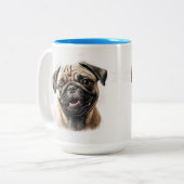 Pet's Simple Modern Cool Typography Name and Photo Zweifarbige Tasse (Vorderseite Links)