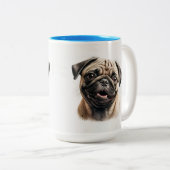 Pet's Simple Modern Cool Typography Name and Photo Zweifarbige Tasse (VorderseiteRechts)