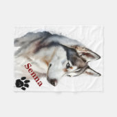 Pet's Simple Modern Cool Typography Name Fleecedecke (Vorderseite (Horizontal))