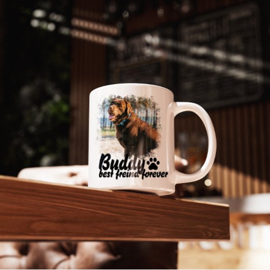 Pet's Simple Modern custom Name and Photo Tasse