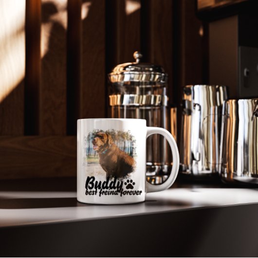 Pet's Simple Modern custom Name and Photo Tasse