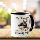  Pets Watercolor Blacks/Brown Doberman Personalize Tasse