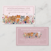 PetSitter FOX RABBIT LAMB BEAR SQUIRREL veterinärm Visitenkarte (Vorne/Hinten)