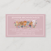 PetSitter FOX RABBIT LAMB BEAR SQUIRREL veterinärm Visitenkarte (Rückseite)