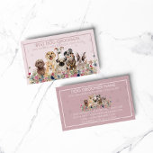 PetSitter Hund tierärztlich rosa gerahmte Paws Visitenkarte