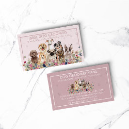 PetSitter Hund tierärztlich rosa gerahmte Paws Visitenkarte