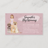 PetSitter Hund tierärztlicher Cartoon Visitenkarte (Rückseite)