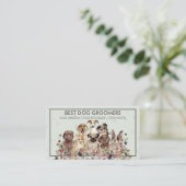 PetSitter Hunde, die Blume sitzen, tierärztliches Visitenkarte (Stehend Vorderseite)