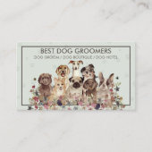 PetSitter Hunde, die Blume sitzen, tierärztliches  Visitenkarte (Vorderseite)