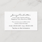 Petsitting Hundepathos Visitenkarte (Rückseite)