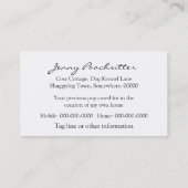 Petsitting Hundepathos Visitenkarte (Rückseite)