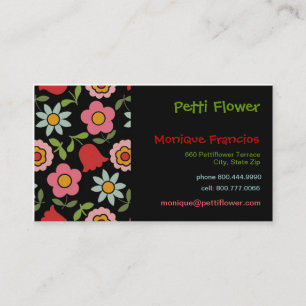 Petti Blume - Schwarzes - Geschäfts-Karte Visitenkarte