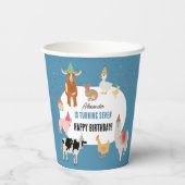 Petting Zoo Party Animals Barnyard Birthday Boy Pappbecher (Rückseite)