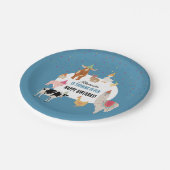 Petting Zoo Party Animals Barnyard Birthday Boy Pappteller (Schrägansicht)