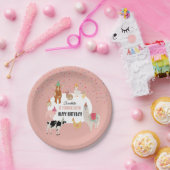 Petting Zoo Party Animals Barnyard Birthday Girl Pappteller (Party)