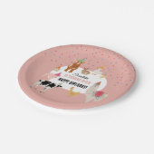 Petting Zoo Party Animals Barnyard Birthday Girl Pappteller (Schrägansicht)