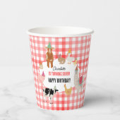 Petting Zoo Party Animals Barnyard Birthday Kids Pappbecher (Rückseite)