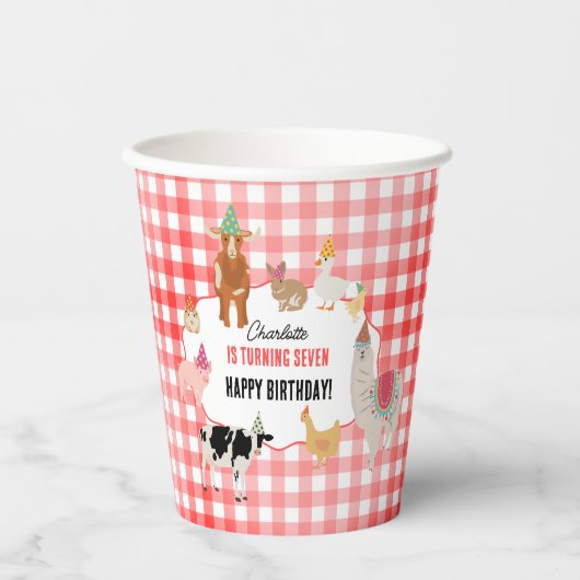 Petting Zoo Party Animals Barnyard Birthday Kids Pappbecher (Vorderseite)
