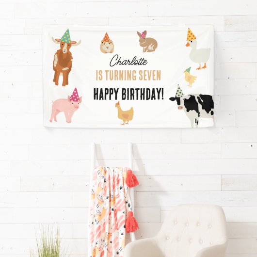 Petting Zoo Party Animals Barnyard Birthday Theme Banner (Insitu)