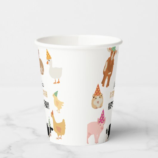 Petting Zoo Party Animals Barnyard Birthday Theme Pappbecher (Links)