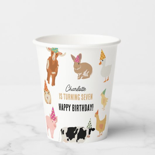 Petting Zoo Party Animals Barnyard Birthday Theme Pappbecher (Vorderseite)