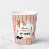 Petting Zoo Party Animals Barnyard Birthday Theme Pappbecher (Rückseite)