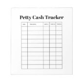 Petty Cash Tracker Notepad Notizblock (Vorderseite)