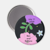 Petunia auf Schwarz Save the Date Magnet (Vorderseite/Rückseite)