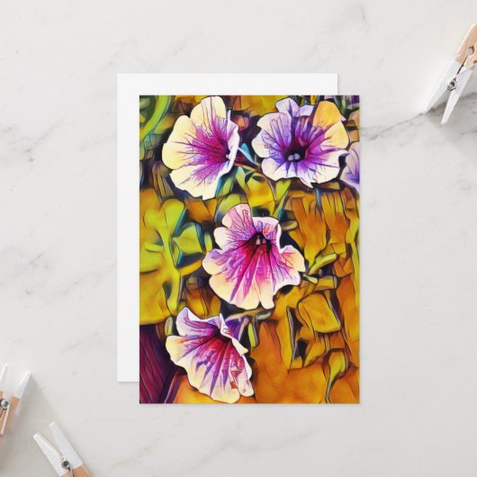 Petunia-Blume Karte (Vorderseite/Rückseite Beispiel)