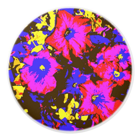 PETUNIA-BLUME KERAMIKKNAUF (Vorderseite)