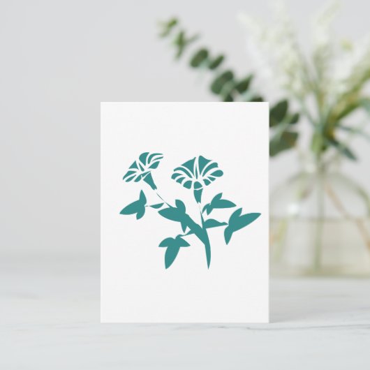 Petunia Blume Stylized Postkarte (Stehend Vorderseite)